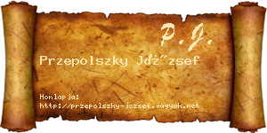 Przepolszky József névjegykártya
